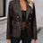 Button Up Collared Neck Blazer - V.I.P Digital Presence