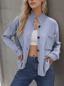 Button Up Long Sleeve Cardigan - V.I.P Digital Presence