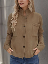Button Up Long Sleeve Cardigan - V.I.P Digital Presence