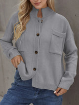 Button Up Long Sleeve Cardigan - V.I.P Digital Presence