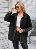Button Up Long Sleeve Denim Jacket - V.I.P Digital Presence