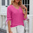 Button V-neck solid color mid sleeve loose T-shirt top for women's wear - V.I.P Digital Presence