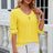Button V-neck solid color mid sleeve loose T-shirt top for women's wear - V.I.P Digital Presence