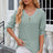 Button V-neck solid color mid sleeve loose T-shirt top for women's wear - V.I.P Digital Presence