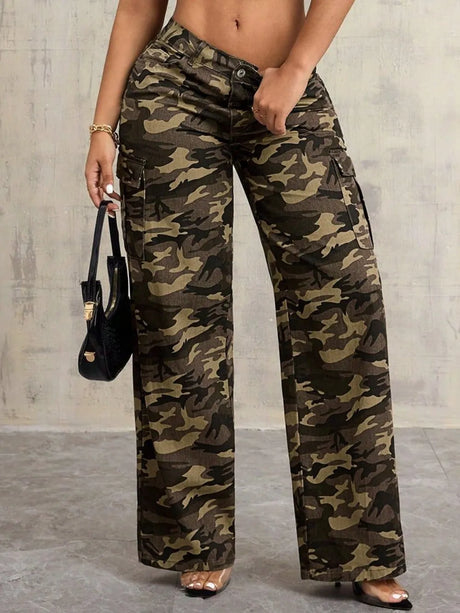 Camouflage Wide Leg Jeans - V.I.P Digital Presence