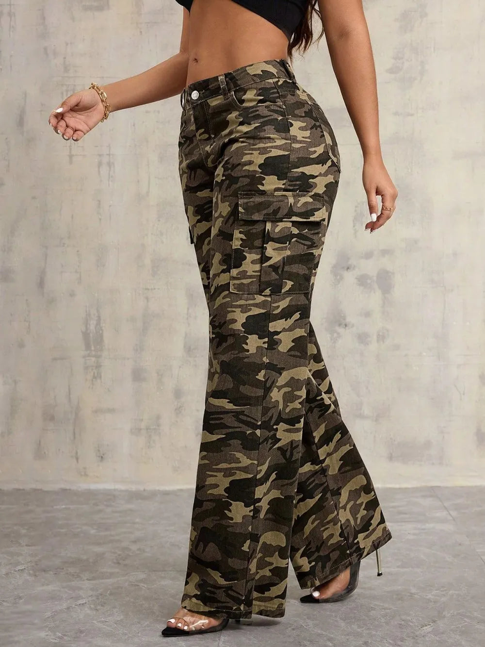 Camouflage Wide Leg Jeans - V.I.P Digital Presence