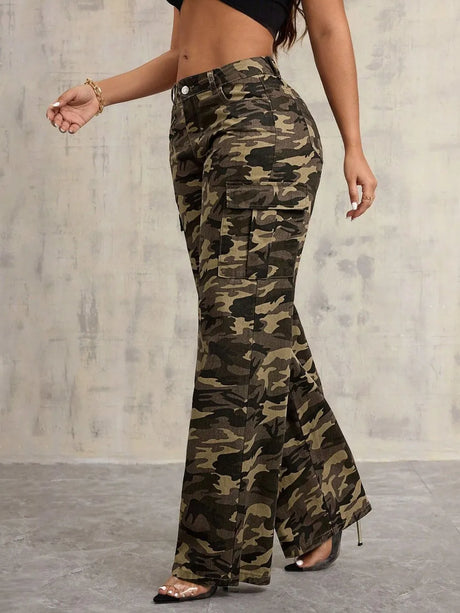 Camouflage Wide Leg Jeans - V.I.P Digital Presence