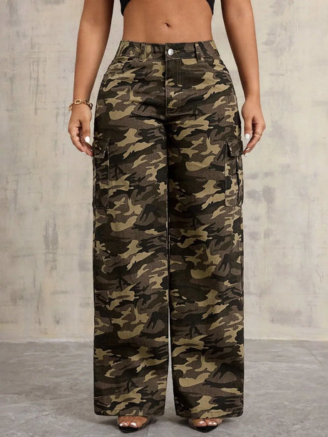 Camouflage Wide Leg Jeans - V.I.P Digital Presence