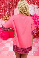 Candy Cane Sequin Half Sleeve T-Shirt - V.I.P Digital Presence