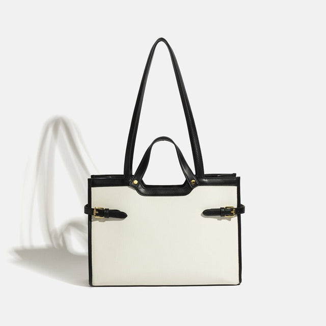 Canvas tote bag, high-end niche design, single shoulder commuter handbag, simple and large capacity - V.I.P Digital Presence