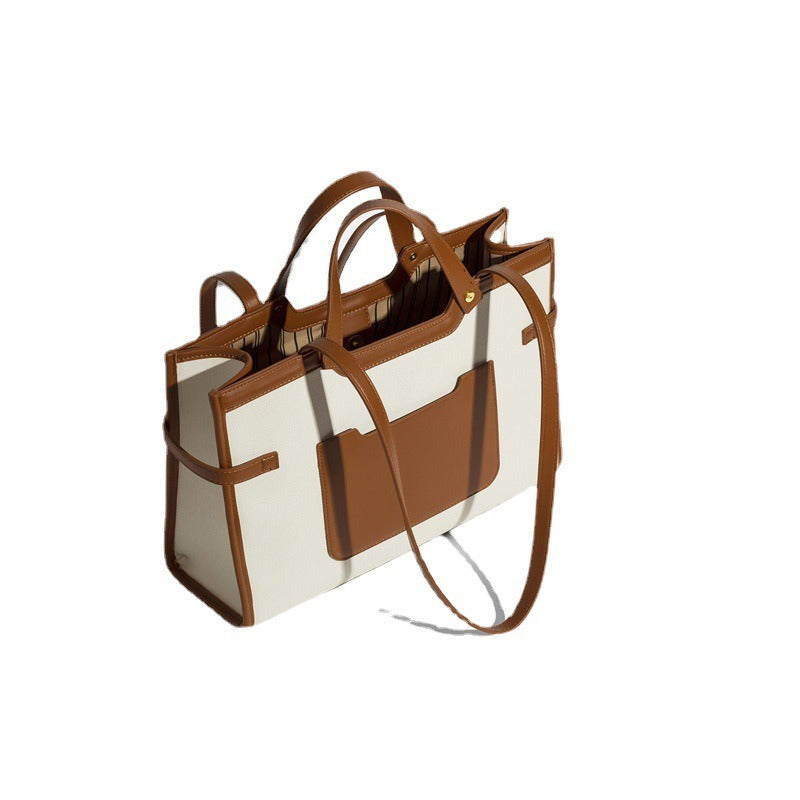 Canvas tote bag, high-end niche design, single shoulder commuter handbag, simple and large capacity - V.I.P Digital Presence