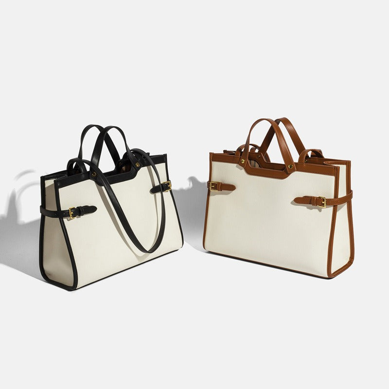 Canvas tote bag, high-end niche design, single shoulder commuter handbag, simple and large capacity - V.I.P Digital Presence