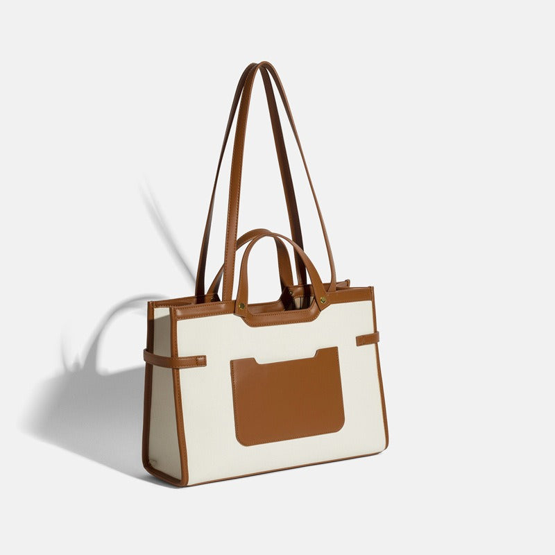 Canvas tote bag, high-end niche design, single shoulder commuter handbag, simple and large capacity - V.I.P Digital Presence