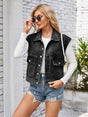 Cap Sleeve Denim Jacket with Pockets - V.I.P Digital Presence