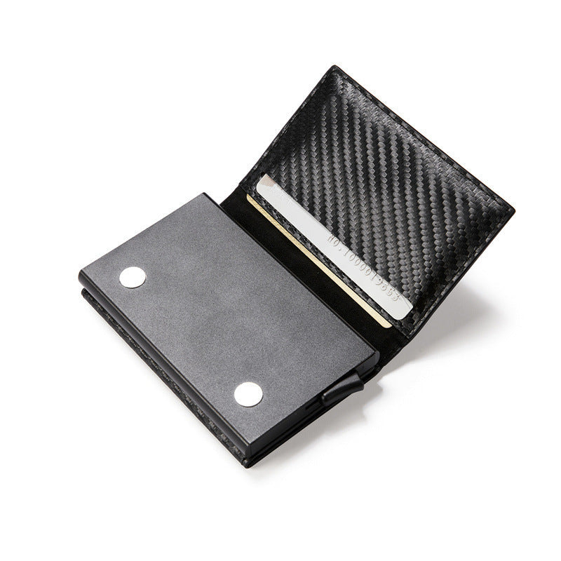 Carbon Fiber Pattern Magnetic Buckle Card Bag Airtag Tracker Multi-Function Card Bag Men's Wallet Short Hand Held - V.I.P Digital Presence