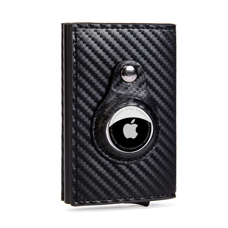 Carbon Fiber Pattern Magnetic Buckle Card Bag Airtag Tracker Multi-Function Card Bag Men's Wallet Short Hand Held - V.I.P Digital Presence