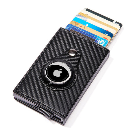 Carbon Fiber Pattern Magnetic Buckle Card Bag Airtag Tracker Multi-Function Card Bag Men's Wallet Short Hand Held - V.I.P Digital Presence