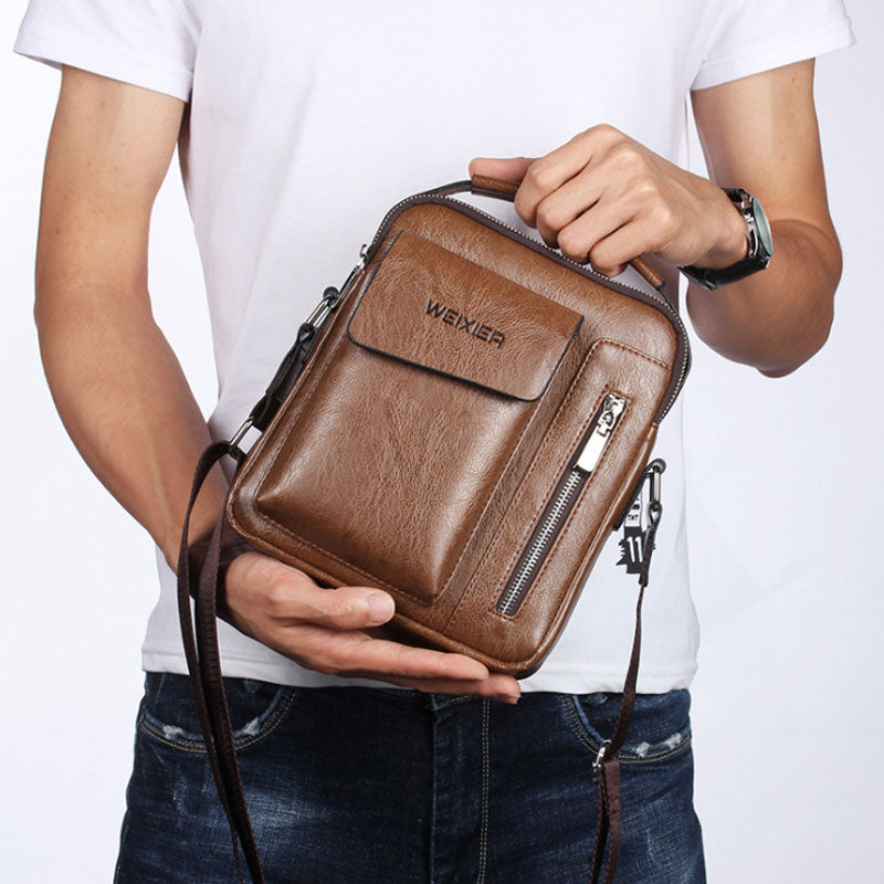 Casual Men Shoulder Bag Vintage Crossbody Bags High Quality Male Bag PU Leather Handbag Capacity Men Messenger Bags Tote Bag - V.I.P Digital Presence