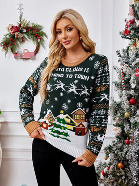 Casual round neck Christmas sweater with lazy style autumn and winter pullover sweater - V.I.P Digital Presence
