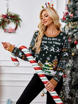 Casual round neck Christmas sweater with lazy style autumn and winter pullover sweater - V.I.P Digital Presence