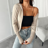 Casual simple solid color long sleeved sweatshirt jacket - V.I.P Digital Presence