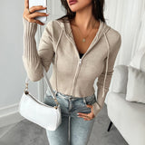 Casual simple solid color long sleeved sweatshirt jacket - V.I.P Digital Presence
