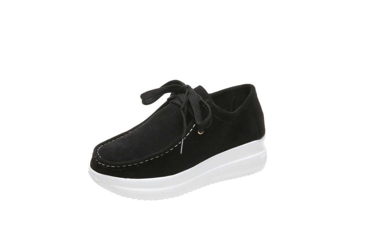 Casual sports single shoe round toe lace up flat bottom comfortable mesh women's shoes - V.I.P Digital Presence