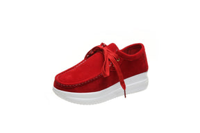 Casual sports single shoe round toe lace up flat bottom comfortable mesh women's shoes - V.I.P Digital Presence