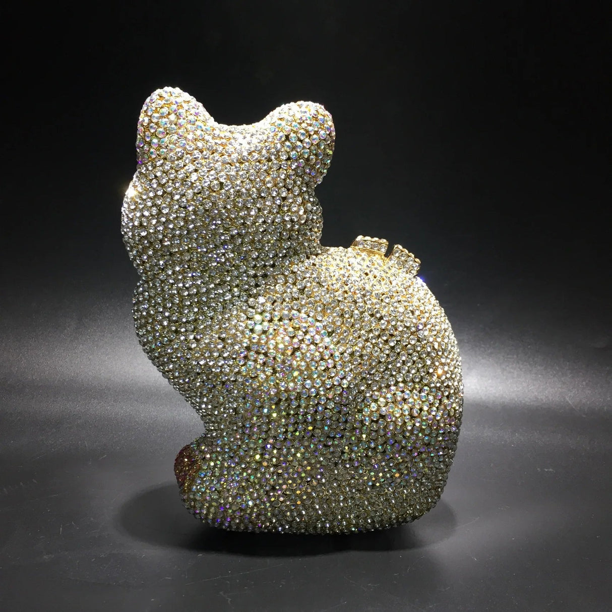 Cat Shape Women Crystal Clutches Bags Evening Purse White Rhinestone Gold Metal Clutch Party Mini Minaudiere Prom Chain Handbags - V.I.P Digital Presence