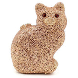 Cat Shape Women Crystal Clutches Bags Evening Purse White Rhinestone Gold Metal Clutch Party Mini Minaudiere Prom Chain Handbags - V.I.P Digital Presence