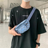 Checkered Adjustable Strap Nylon Crossbody Bag - V.I.P Digital Presence