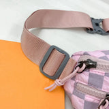 Checkered Adjustable Strap Nylon Crossbody Bag - V.I.P Digital Presence