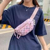 Checkered Adjustable Strap Nylon Crossbody Bag - V.I.P Digital Presence