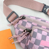 Checkered Adjustable Strap Nylon Crossbody Bag - V.I.P Digital Presence