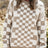 Checkered Round Neck Long Sleeve Sweater - V.I.P Digital Presence