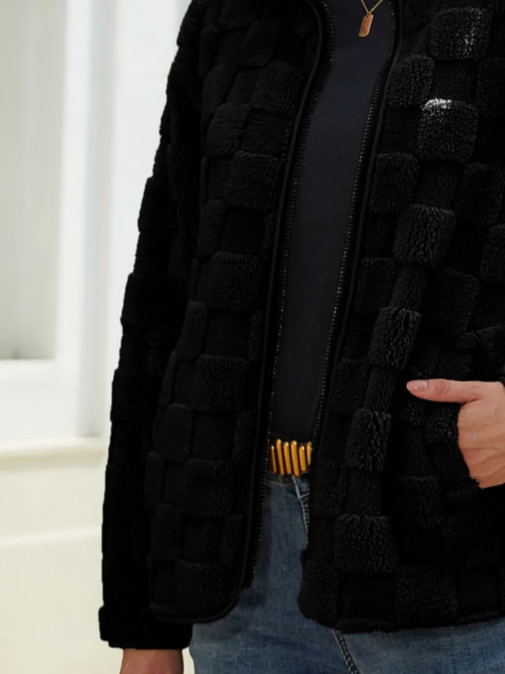 Checkered Zip Up Jacket - V.I.P Digital Presence