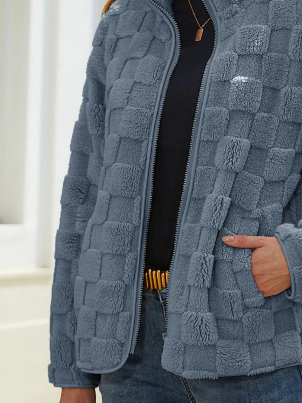 Checkered Zip Up Jacket - V.I.P Digital Presence