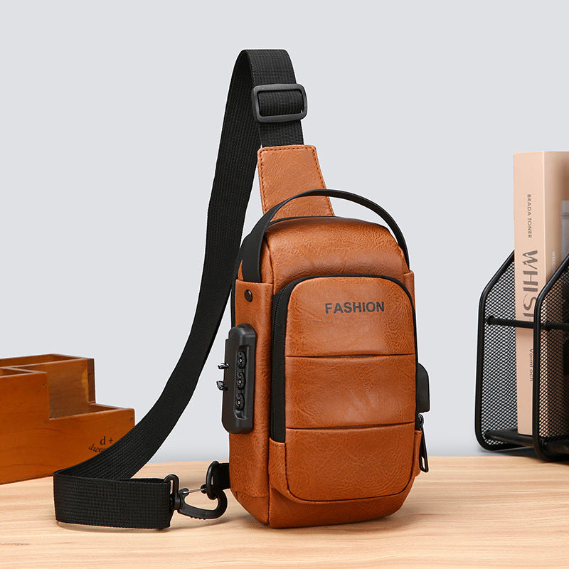 Chest bag men's backpack USB charging backpack single shoulder chest bag commuting backpack waterproof - V.I.P Digital Presence