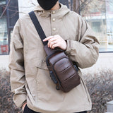 Chest bag men's backpack USB charging backpack single shoulder chest bag commuting backpack waterproof - V.I.P Digital Presence