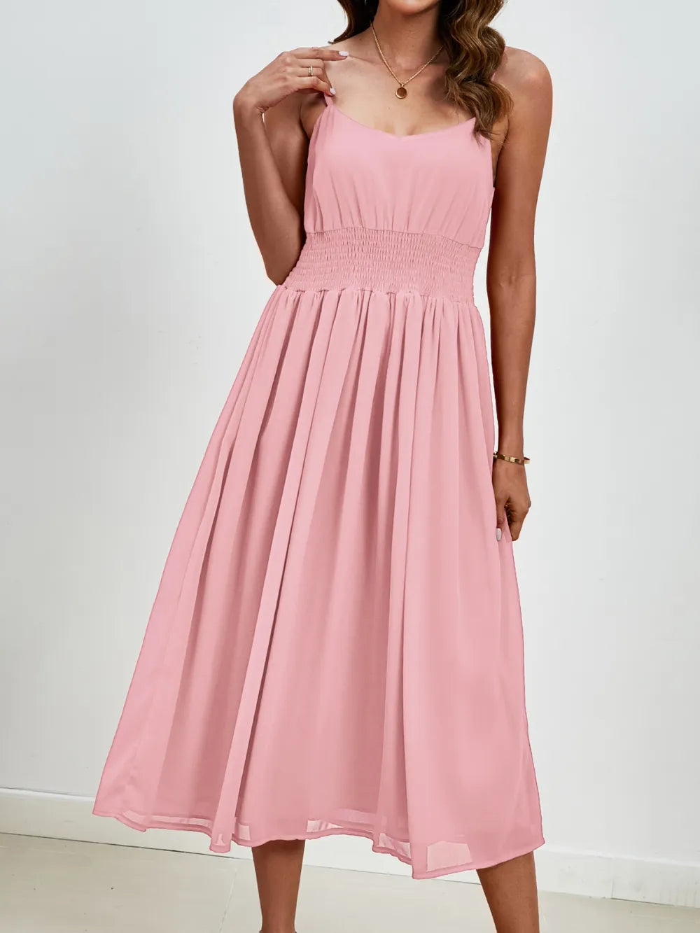 Chiffon dress V-neck strapless long dress for wedding guests - V.I.P Digital Presence