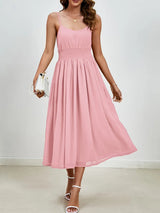 Chiffon dress V-neck strapless long dress for wedding guests - V.I.P Digital Presence