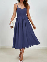 Chiffon dress V-neck strapless long dress for wedding guests - V.I.P Digital Presence