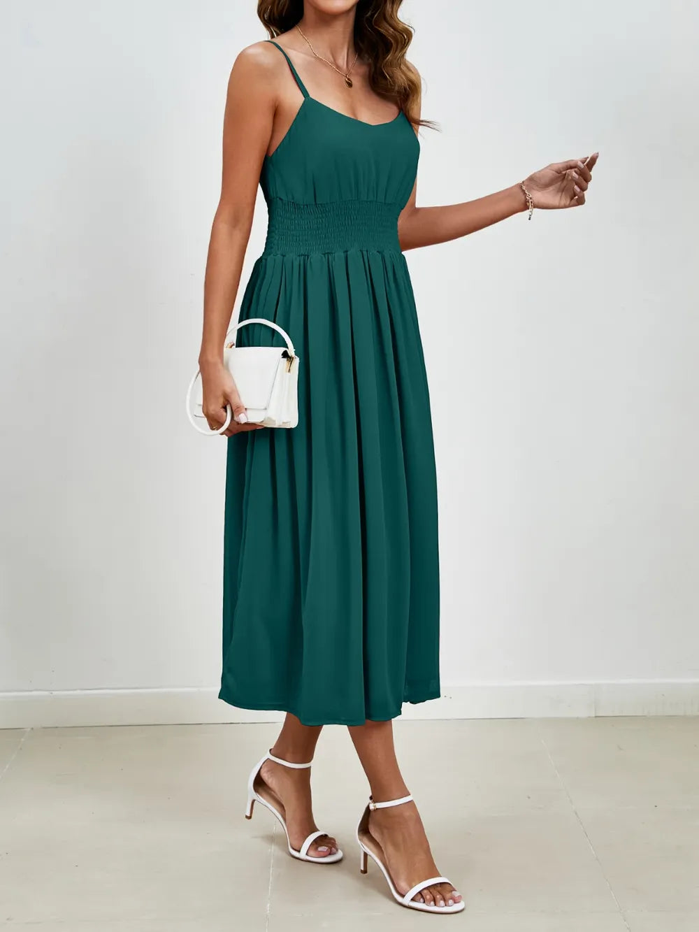 Chiffon dress V-neck strapless long dress for wedding guests - V.I.P Digital Presence