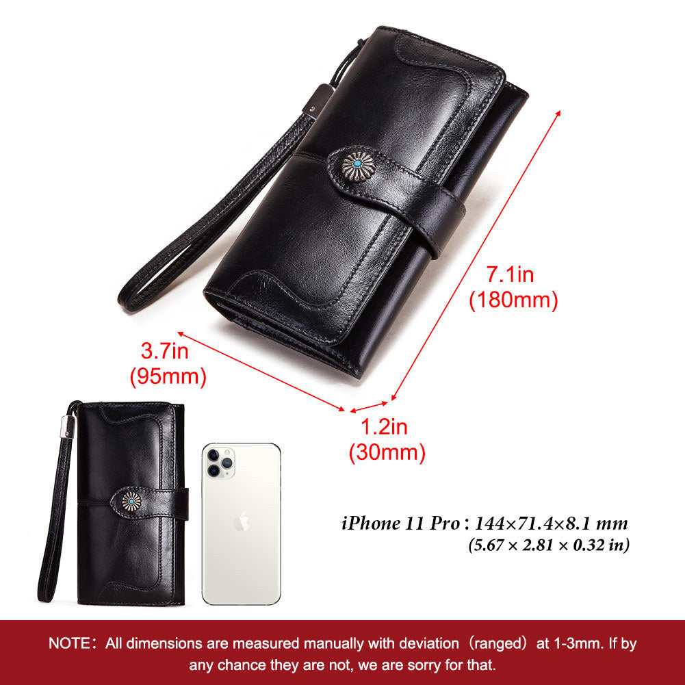 Clutch Bag RFID Anti-Magnetic Anti-Theft Brush Ladies Long Wallet Mobile Phone Bag Leather Wallet Coin Pocket - V.I.P Digital Presence