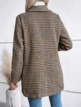 Collar woolen plaid coat with slim fit temperament - V.I.P Digital Presence
