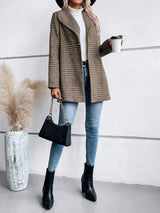 Collar woolen plaid coat with slim fit temperament - V.I.P Digital Presence