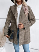 Collar woolen plaid coat with slim fit temperament - V.I.P Digital Presence