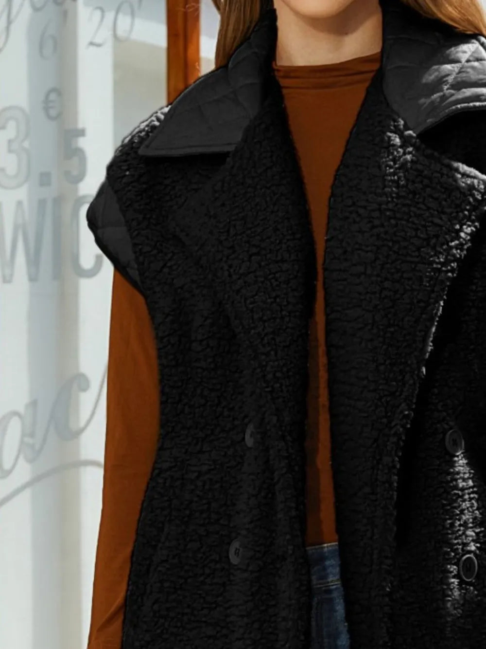 Collared Neck Button Up Vest Coat - V.I.P Digital Presence