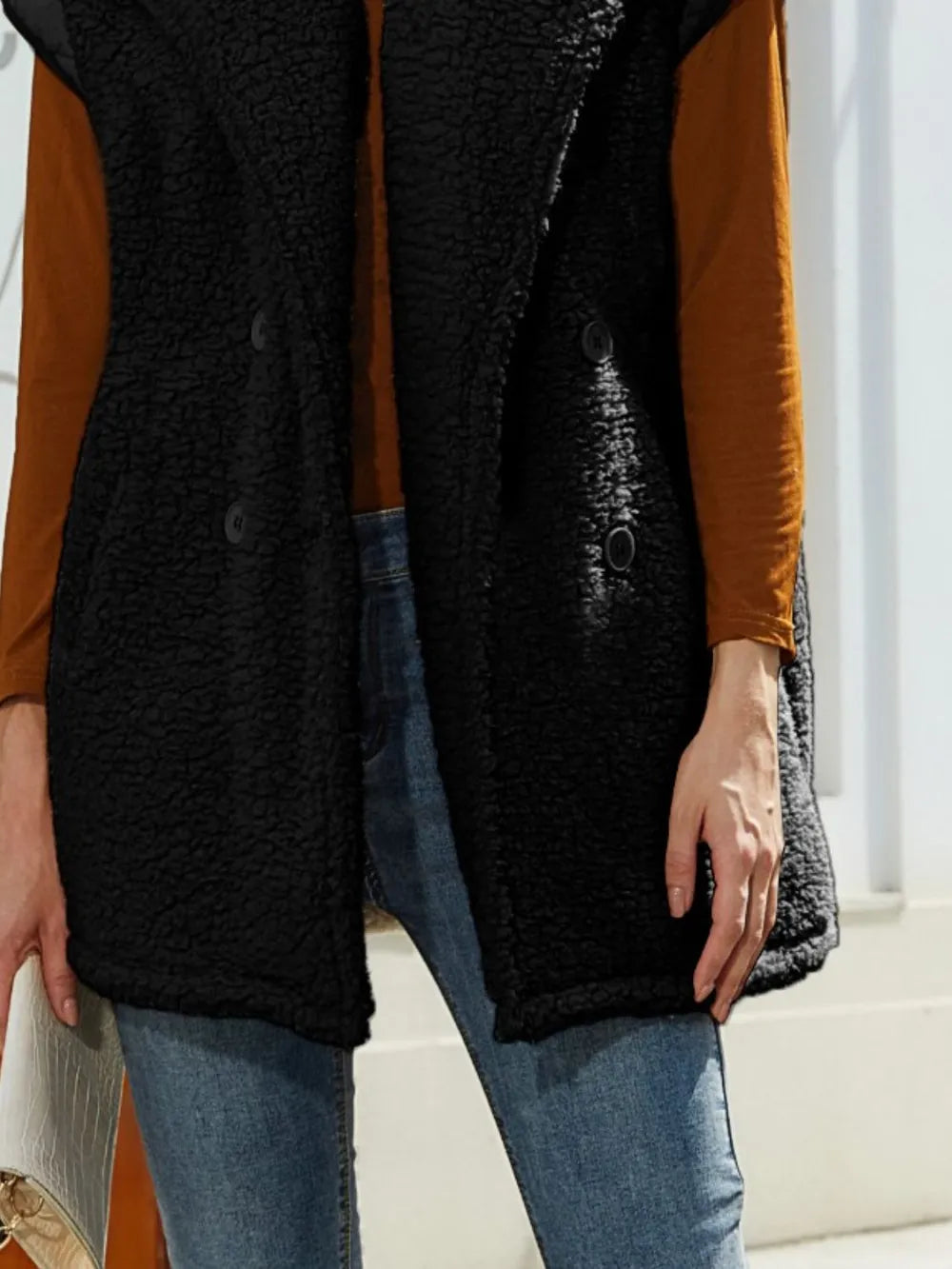 Collared Neck Button Up Vest Coat - V.I.P Digital Presence