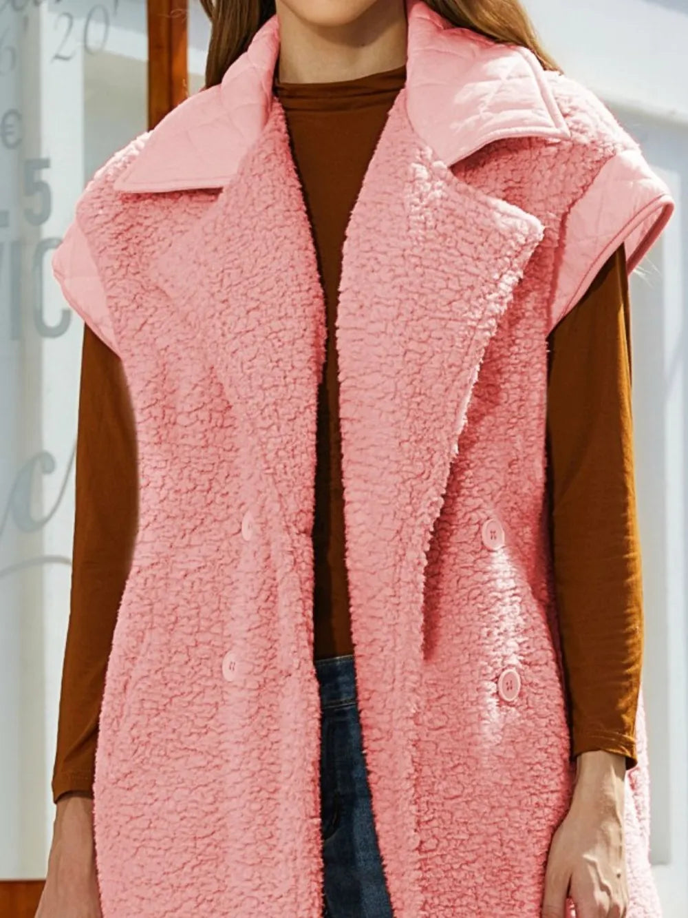 Collared Neck Button Up Vest Coat - V.I.P Digital Presence